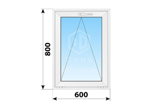 Откидное пластиковое окно 600x800